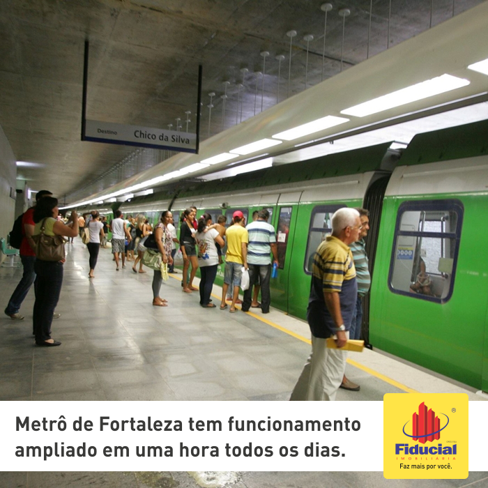 Metrô de Fortaleza tem funcionamento ampliado em uma hora todos os dias